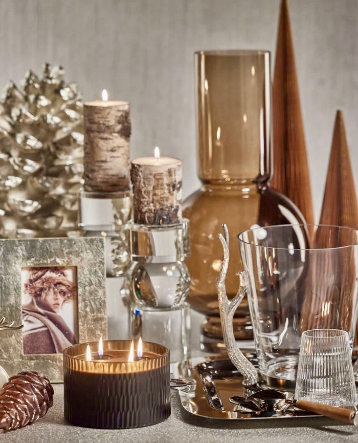 Claude Oversized Taupe Glass Vase - Set of 2