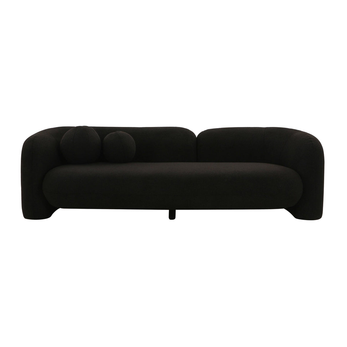 Camille 91.2" Black Contract-Grade Faux Fur Sofa