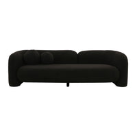 Camille 91.2" Black Contract-Grade Faux Fur Sofa
