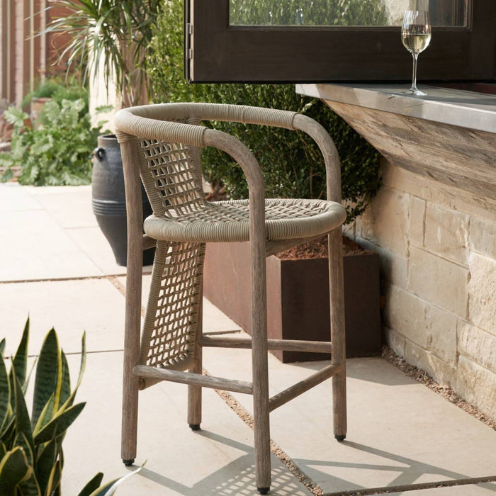 Chapman Woven Rope Outdoor Bar Stool (Set of 2)