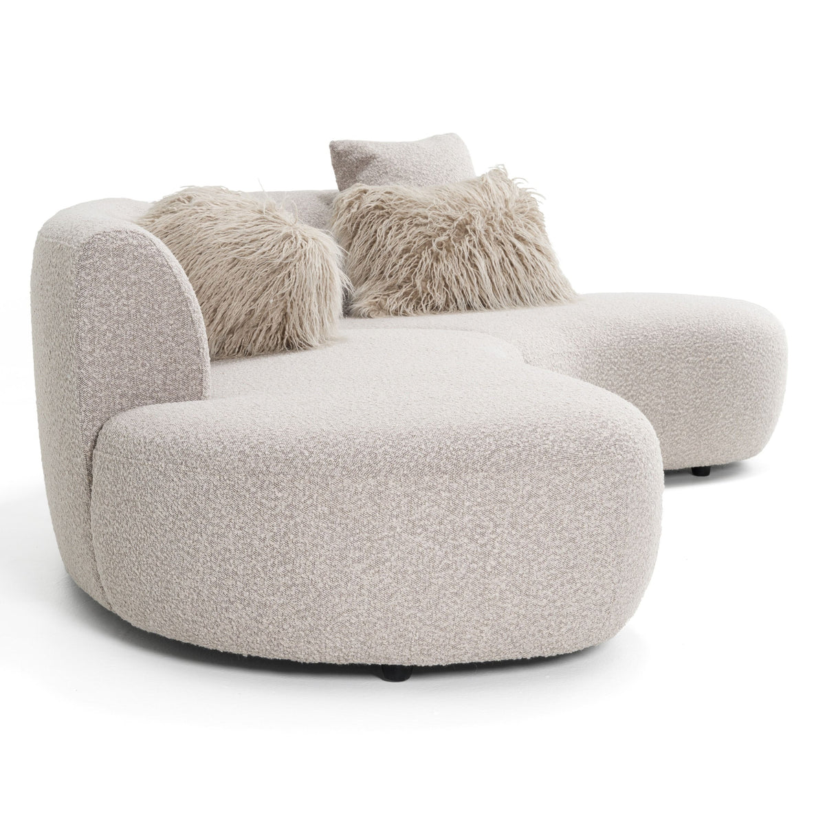 Estella 121" Modern Grey Upholstered Curved Sectional Sofa