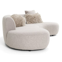 Estella 121" Modern Grey Upholstered Curved Sectional Sofa