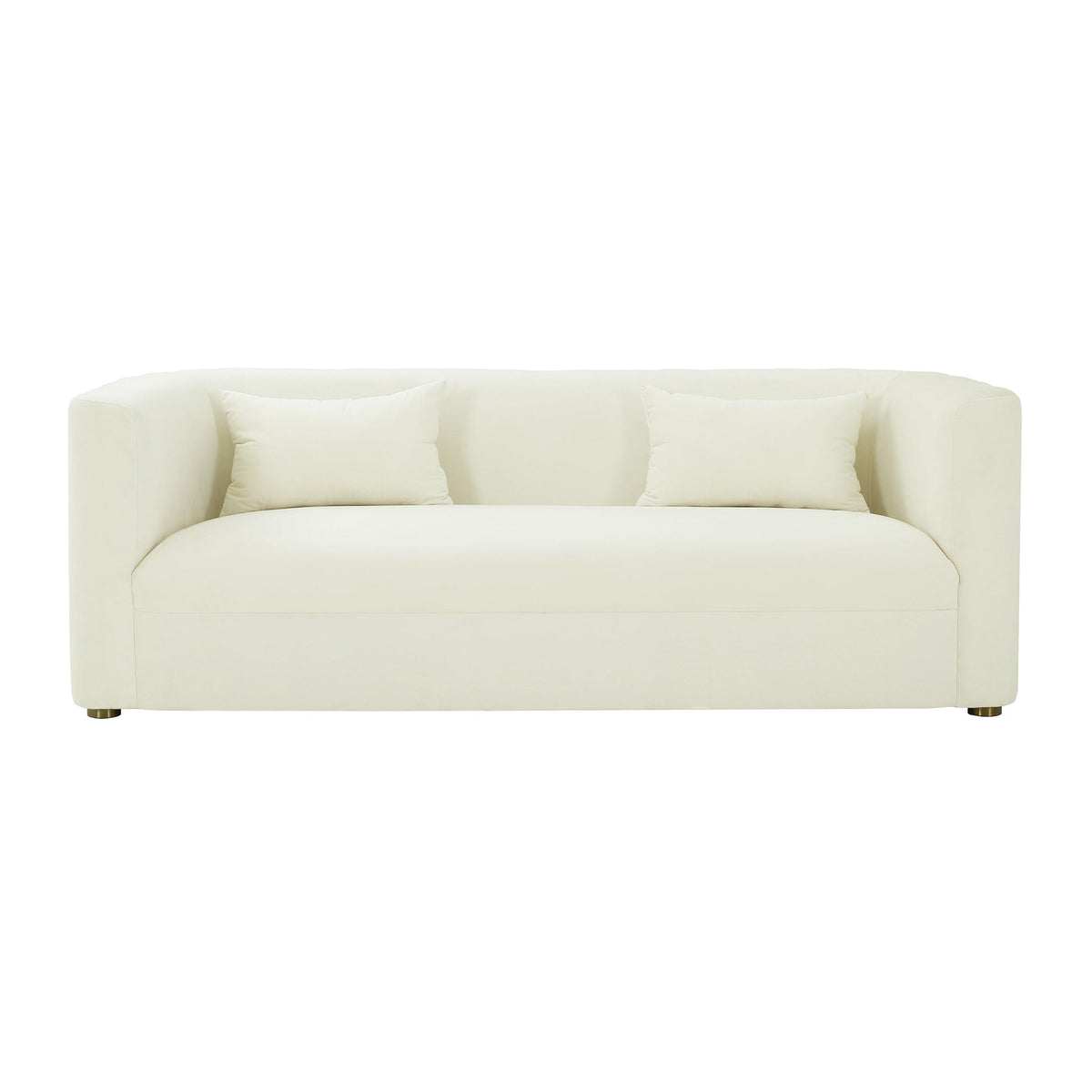 Laurent 84" Plush Cream Velvet Sofa