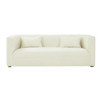 Laurent 84" Plush Cream Velvet Sofa