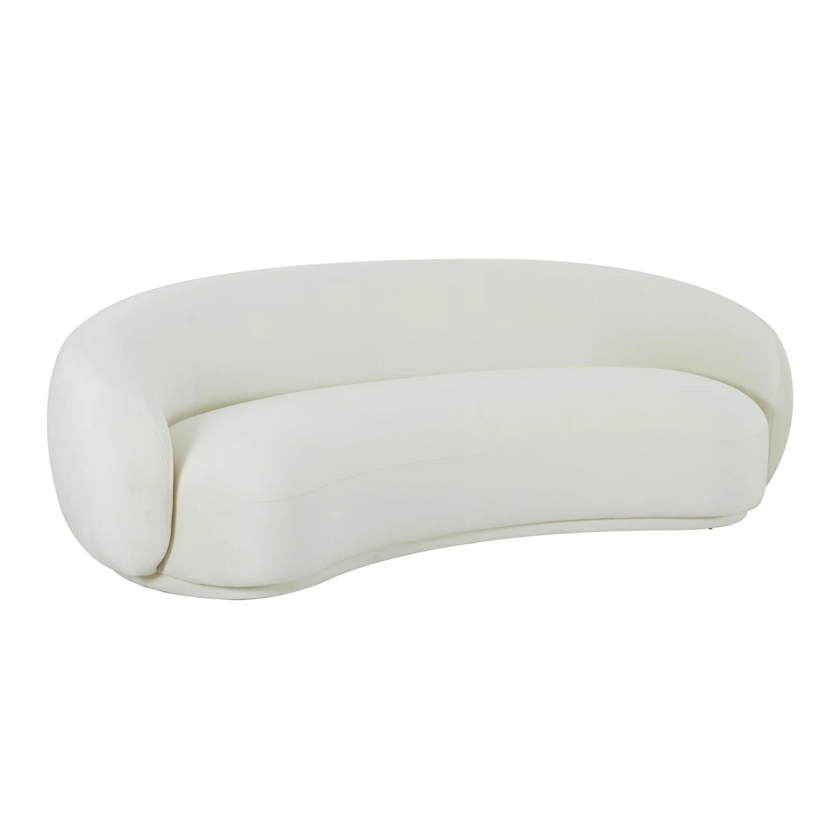 Coty 89.7" Plush Cream Velvet Sofa