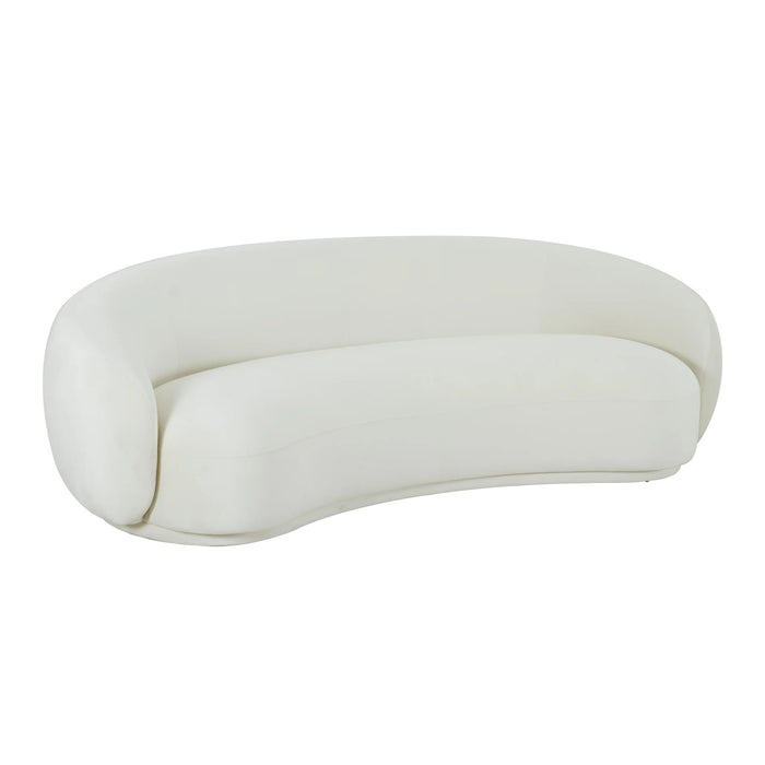 Coty 89.7" Plush Cream Velvet Sofa