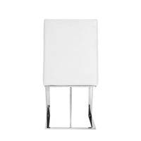Camille Modern White Faux Leather & Stainless Steel Dining Chair