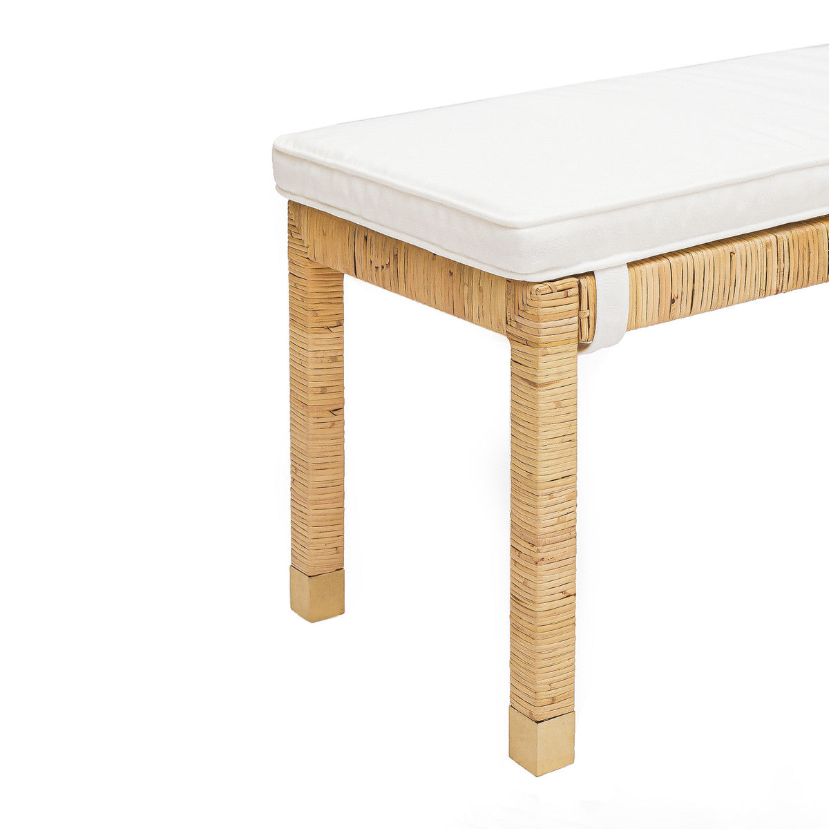 Arimo 50” Natural Woven Rattan Bench