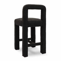 Hazel Black Boucle Counter Stool