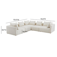Karsyn 112.5" Cream Performance Boucle 5-Piece Modular L-Sectional