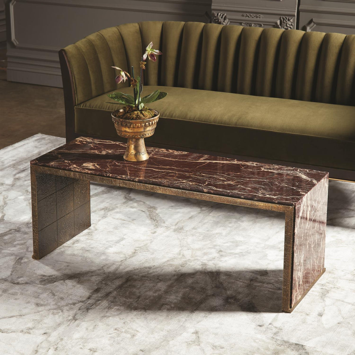 Channel 80" Moss Green Velvet Sofa