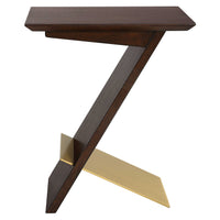 Bailey Brass & Wood End Table