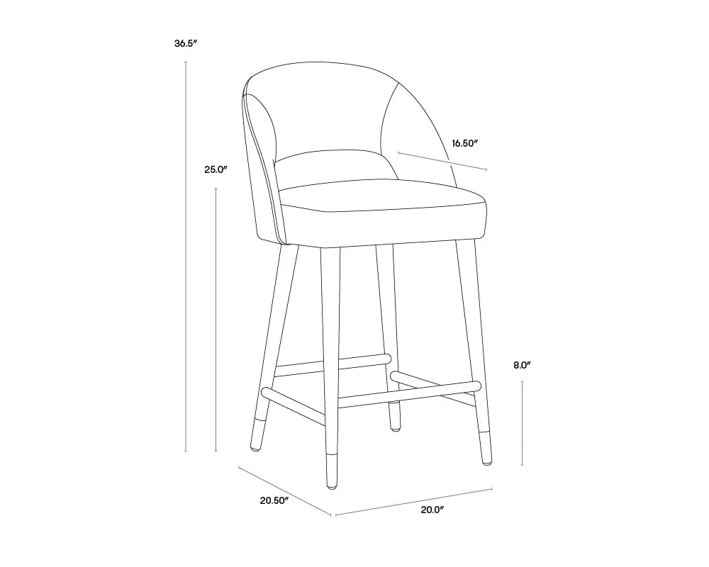Monae Black Counter Stool
