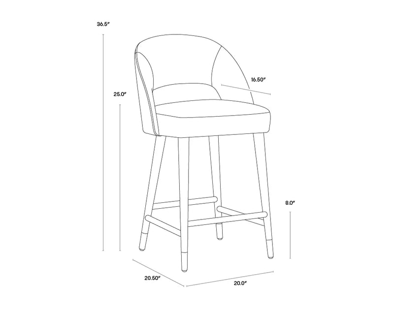 Monae Black Counter Stool