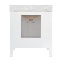 Marleigh 30.5" White Scallop & Marble Bath Vanity