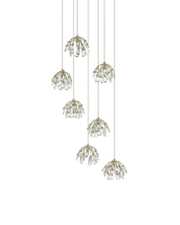 Crystal Bud 7-Light Round Multi-Drop Pendant
