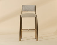 Bayard Oatmeal & Antique Brass Bar Stool