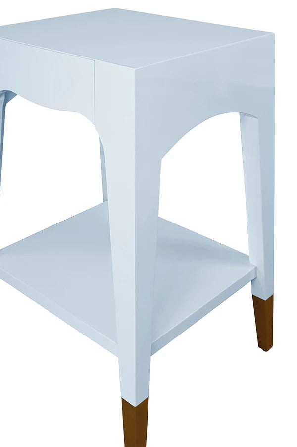 Julia 20" Light Blue & Gold Nightstand/Accent Table