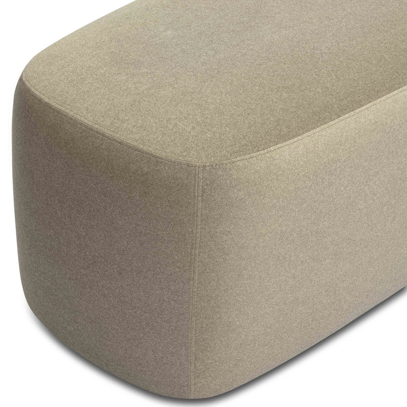 Graceland Taupe Faux Mohair Bench