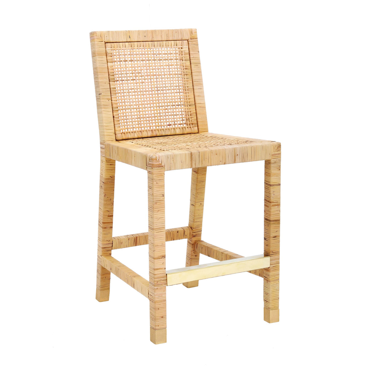 Arimo Rattan Performance Fabric Counter Stool