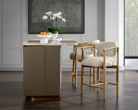 Sigrid Oatmeal Upholstered Oak Bar Stool