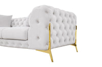 Bronte Light Beige Velvet Transitional Loveseat