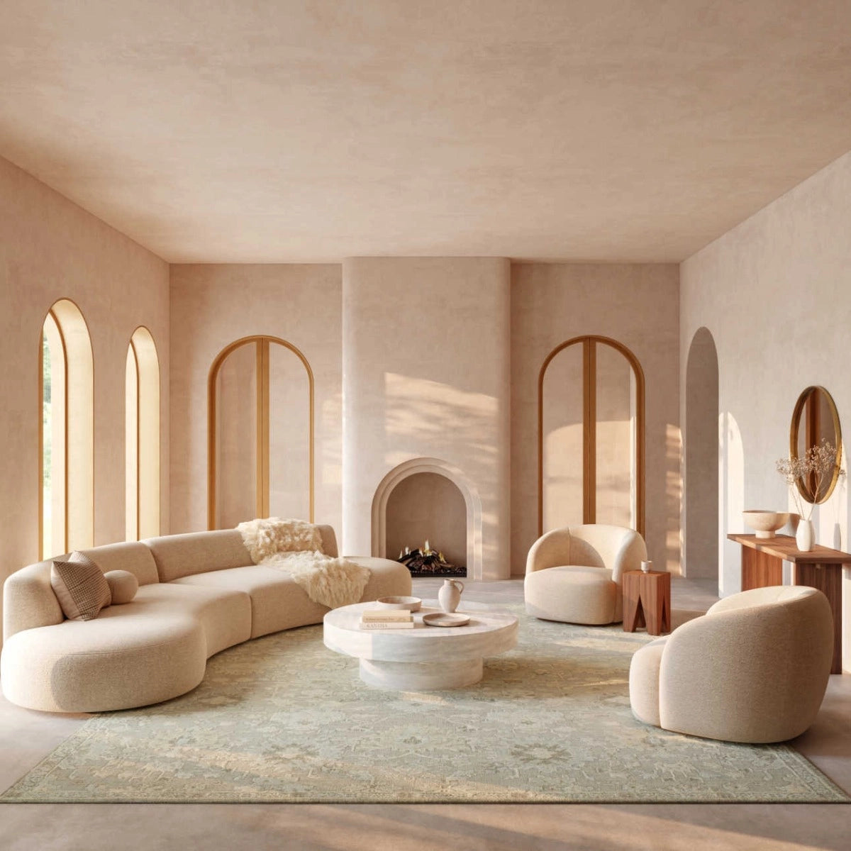 Georgia Grey Blue Hand Loomed Wool Area Rug