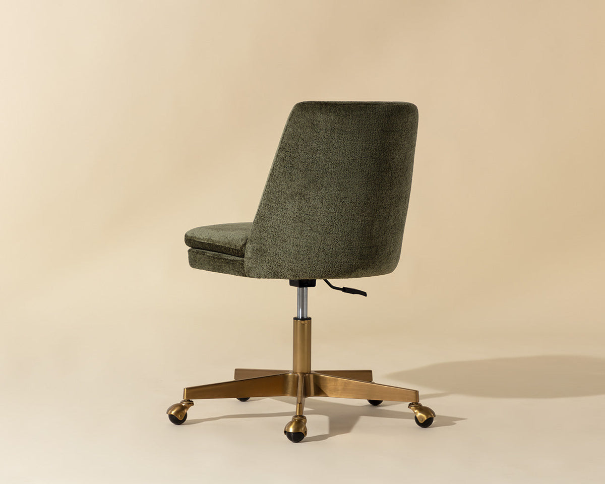 Berget Olive Green & Gold Desk Chair