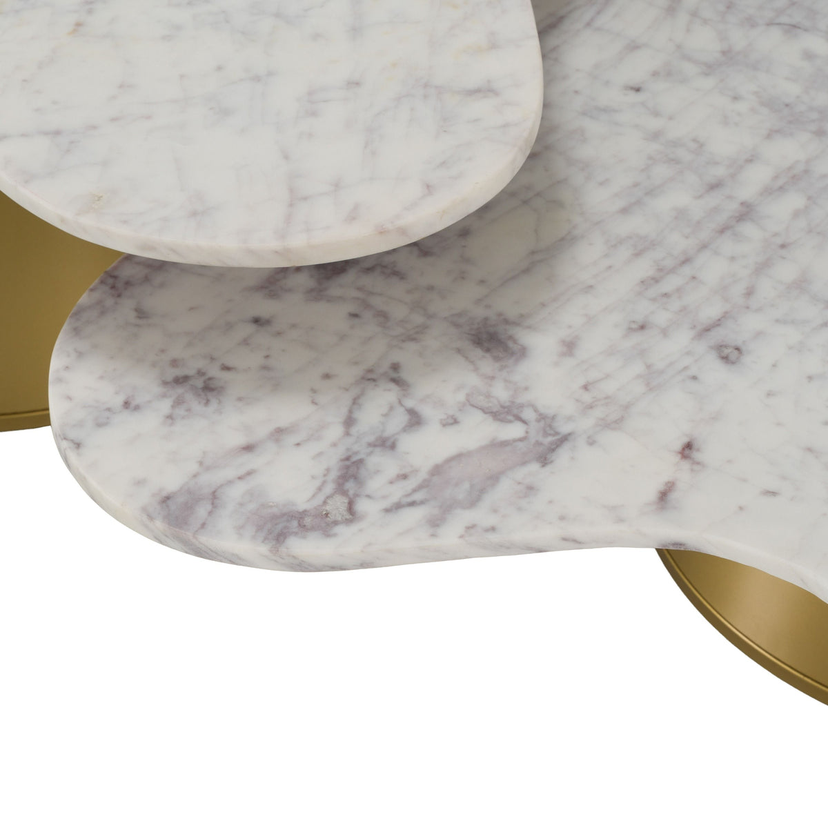 Reign White Marble & Gold Nesting Coffee Table Set