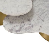 Reign White Marble & Gold Nesting Coffee Table Set