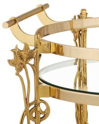Fiore White Marble & Polished Brass Bar Cart