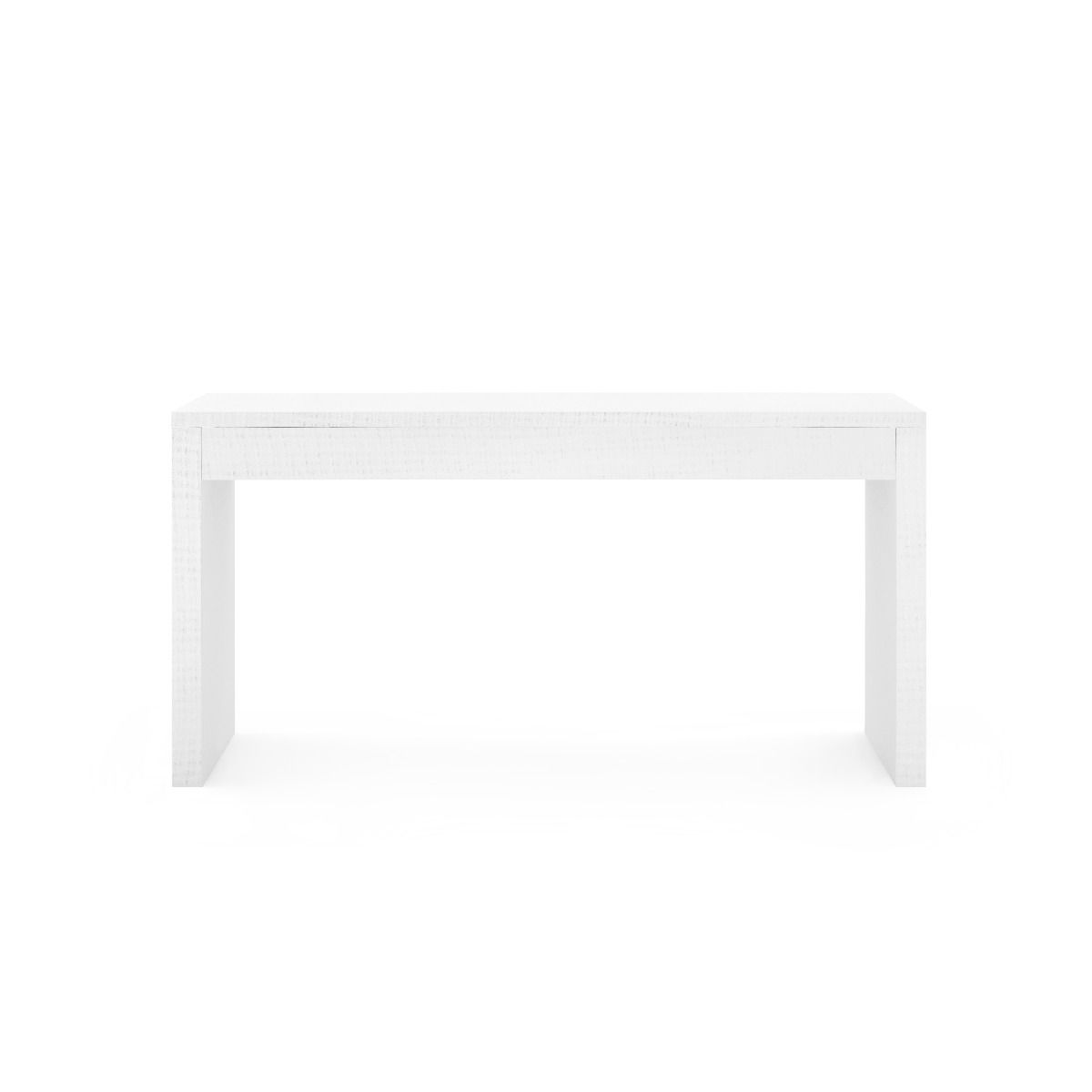 Kynlee Large Grasscloth Chiffon White Console Table