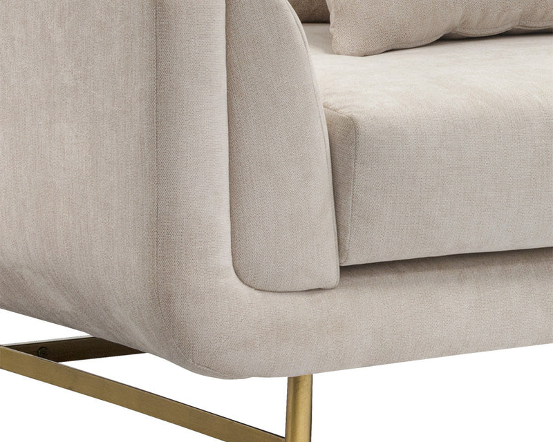 Tayler Performance Fabric & Gold Sofa