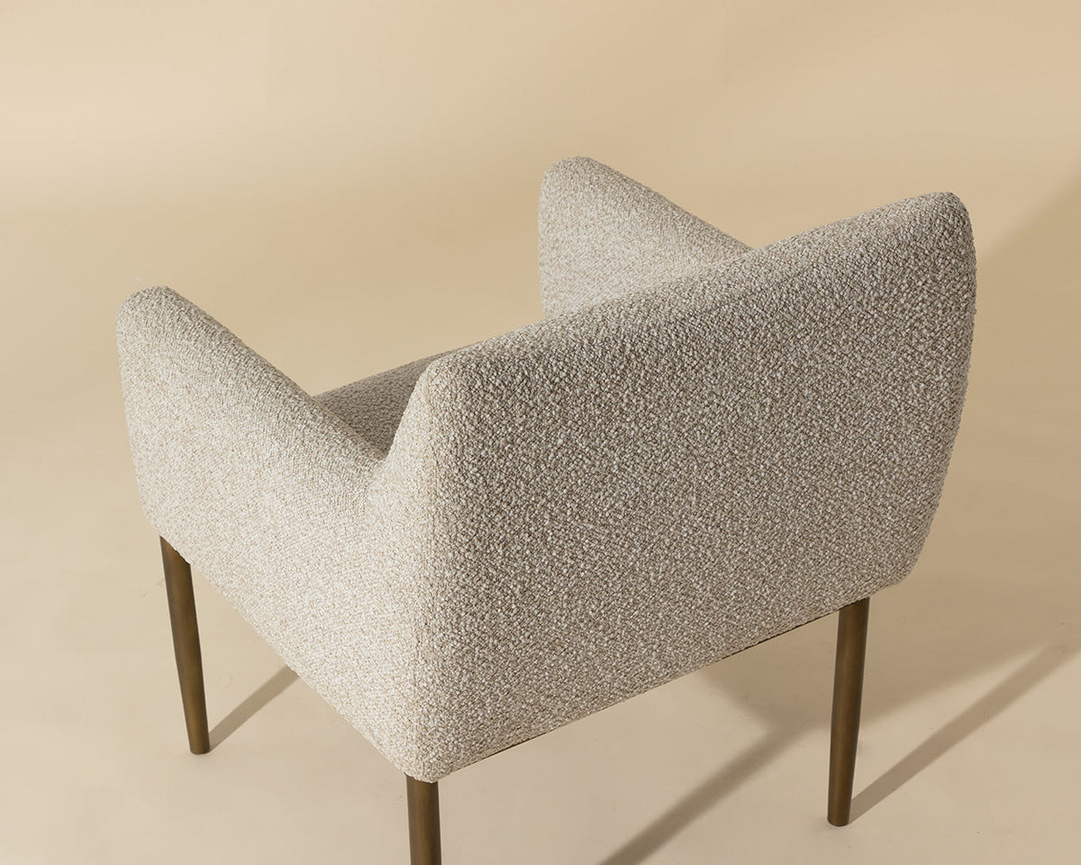 Olea Oatmeal Fabric & Bronze Dining Armchair