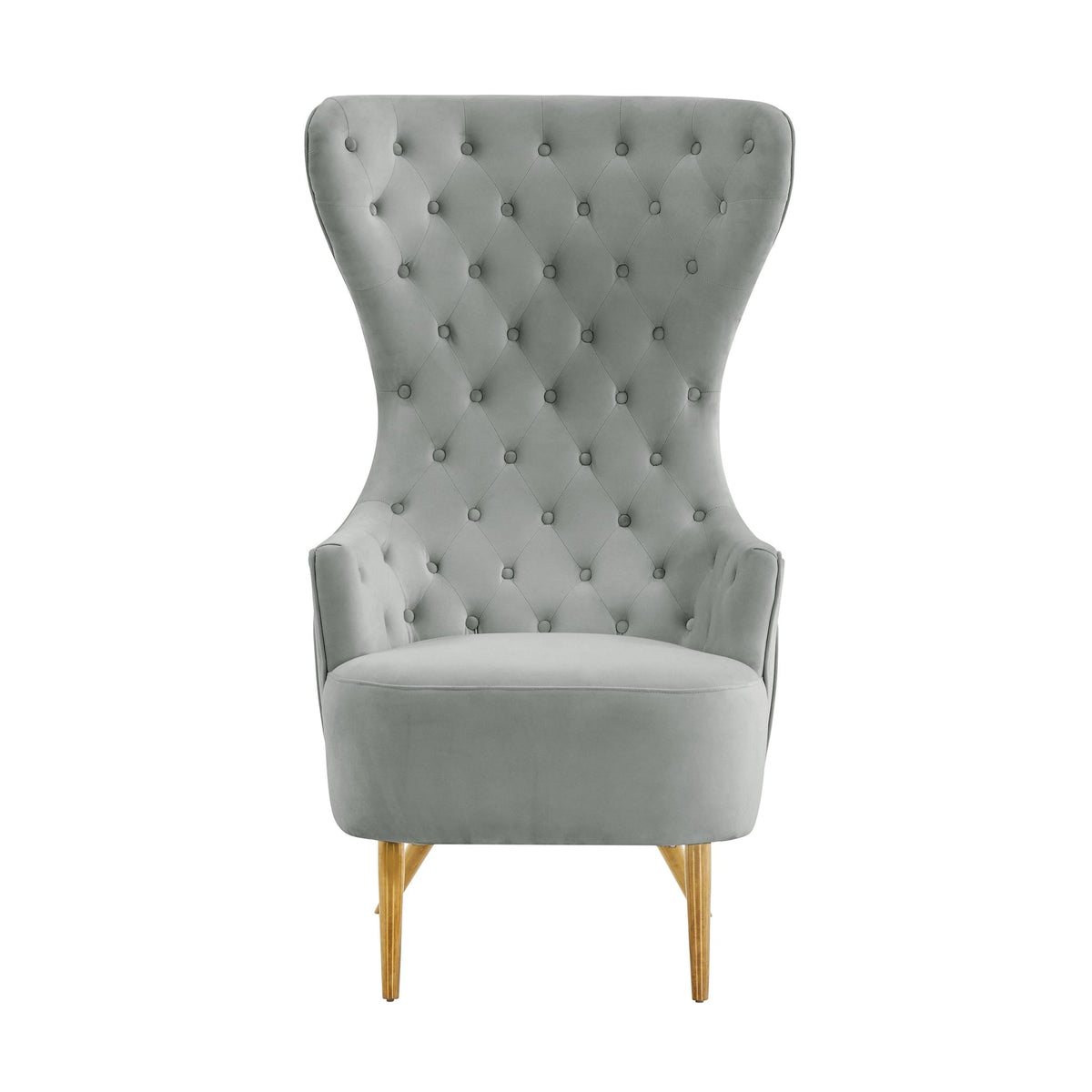 Banu Grey Velvet Wingback Chair - Luxury Living Collection