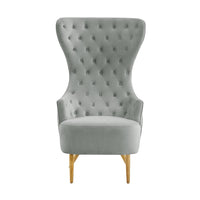 Banu Grey Velvet Wingback Chair - Luxury Living Collection