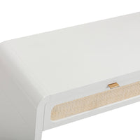 Ameline White Rattan Console/Desk