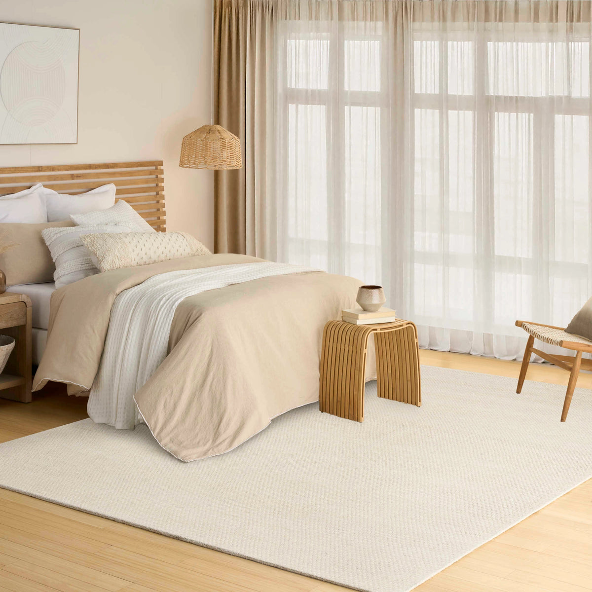 Everly Ivory Wool Blend Area Rug