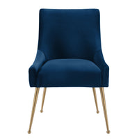 Prado Blue Velvet With Gold Frame Chair - Luxury Living Collection