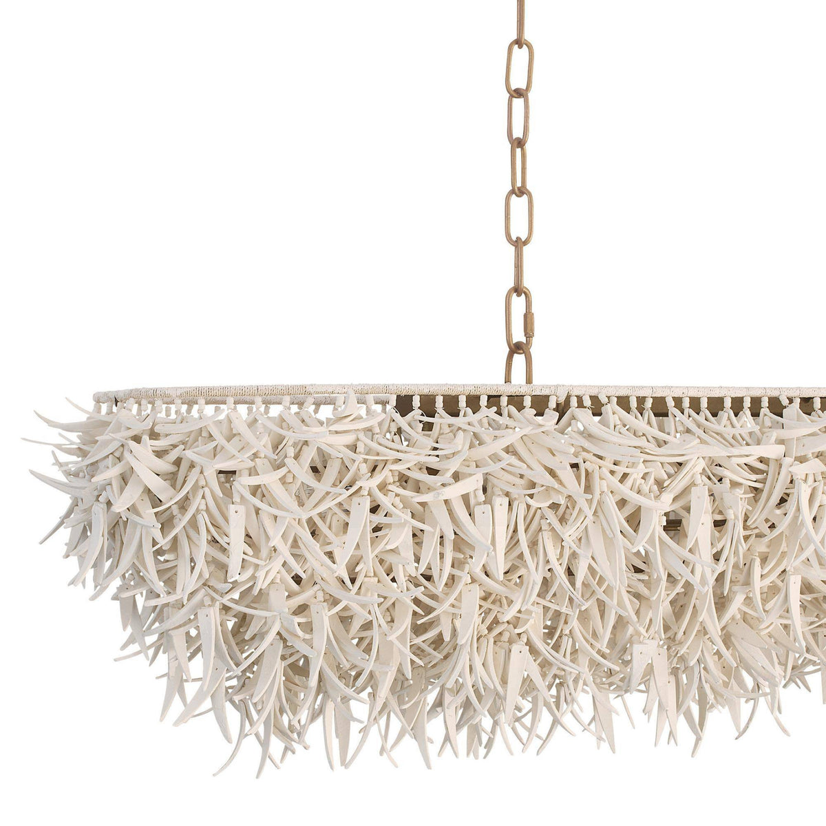 Cabo 57" Ivory Coco Shell Linear Chandelier