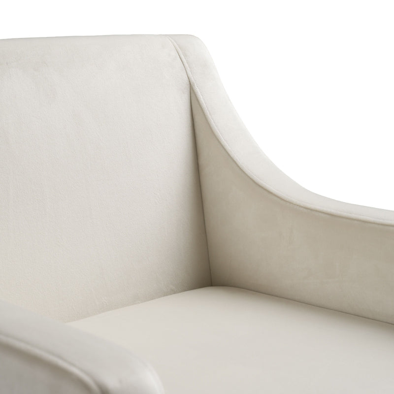 Isabeau Modern Beige & Brass Dining Chair