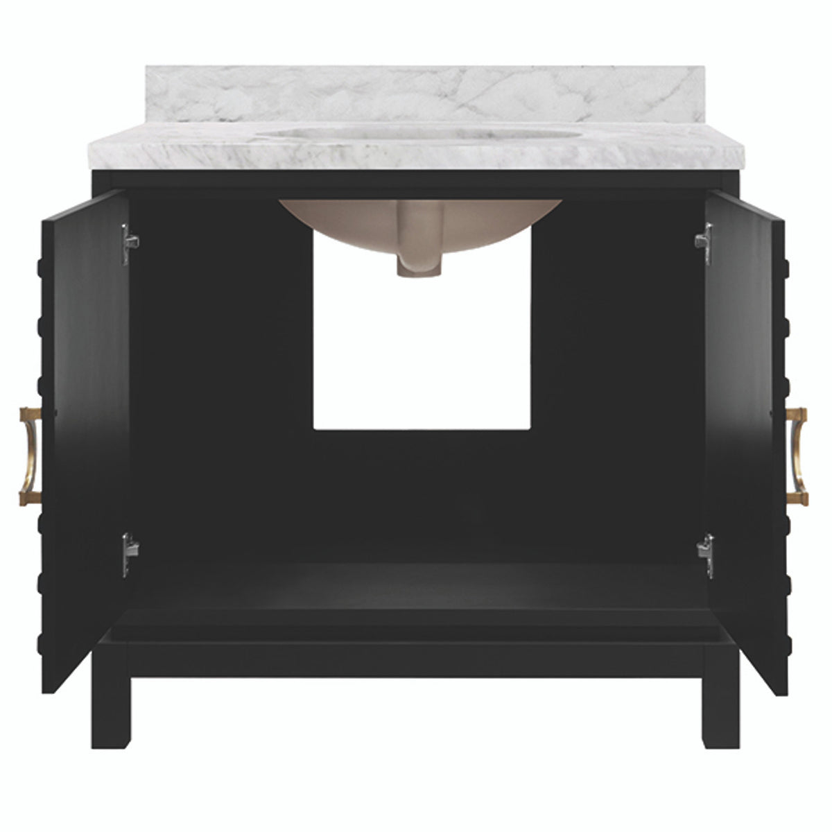 Milana 36.5 Luxe Matte Black & Marble Bath Vanity