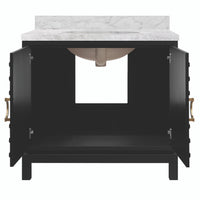 Milana 36.5 Luxe Matte Black & Marble Bath Vanity