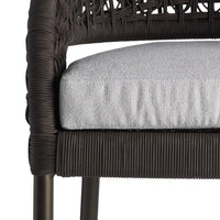 Juri Outdoor Charcoal Brown Barrel Counter Stool