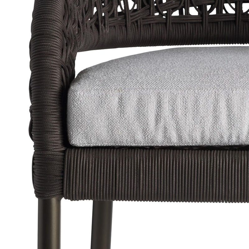 Juri Outdoor Charcoal Brown Barrel Counter Stool