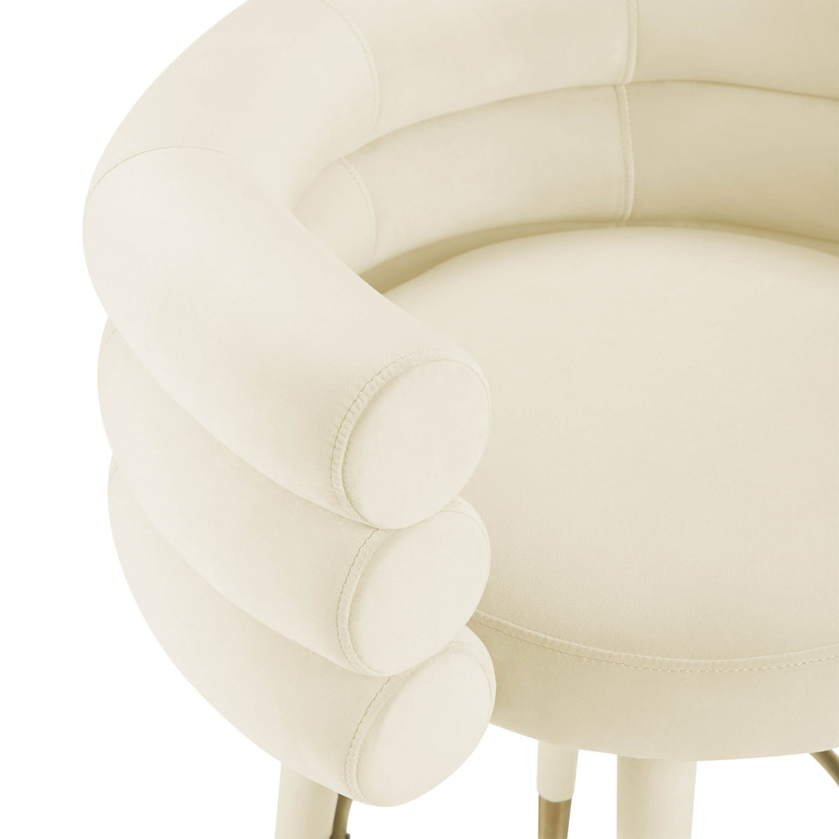 Nazri Cream Velvet Bar Stool