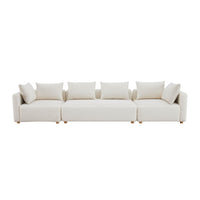 Karsyn 145" Plush Cream Performance Boucle Sofa