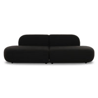 Sofie 94.4" Black Performance Boucle Sectional Sofa