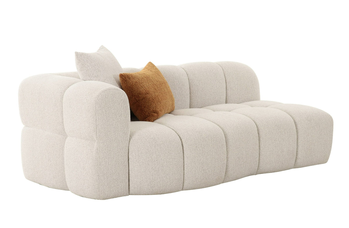 Lorelai Modern Beige Fabric Sectional With Console