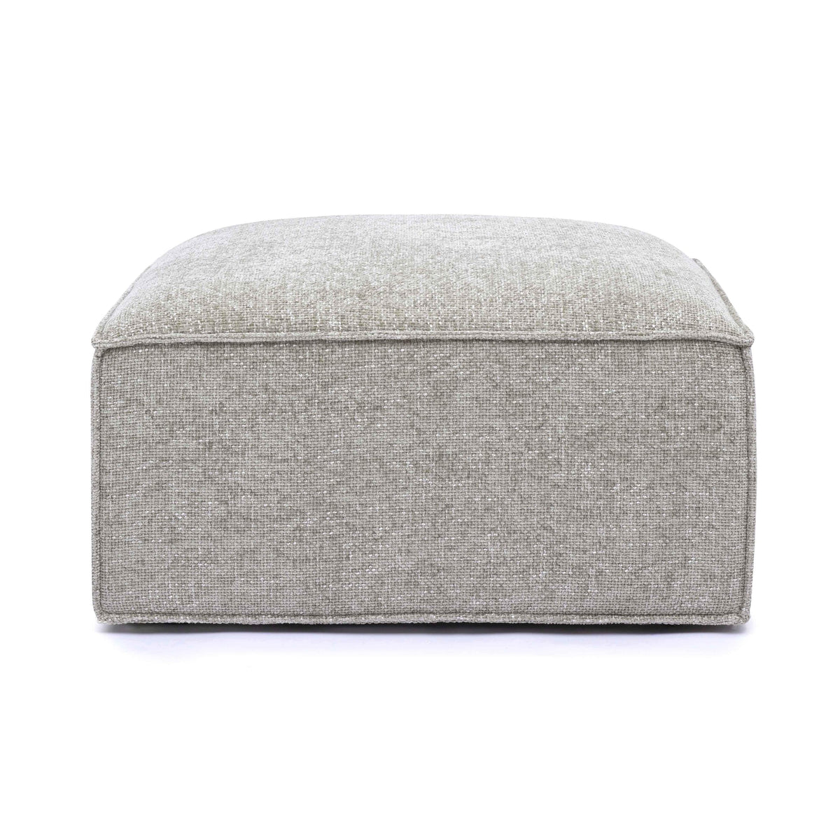 Mindy Taupe Performance Chenille Basketweave Ottoman
